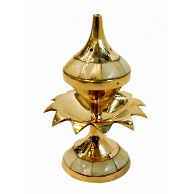 Підставка під пахощі Shell жовтий метал Арт.26033