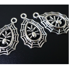 Амулет у гаманець Павутина з павуком під срібло 10 штук