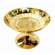 Цукерниця 1 ярус Shell жовтий метал Арт.9722