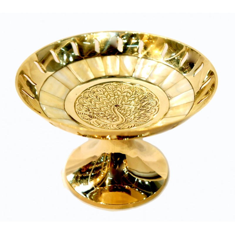 Цукерниця 1 ярус Shell жовтий метал Арт.9722