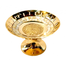 Цукерниця 1 ярус Shell жовтий метал Арт.9722