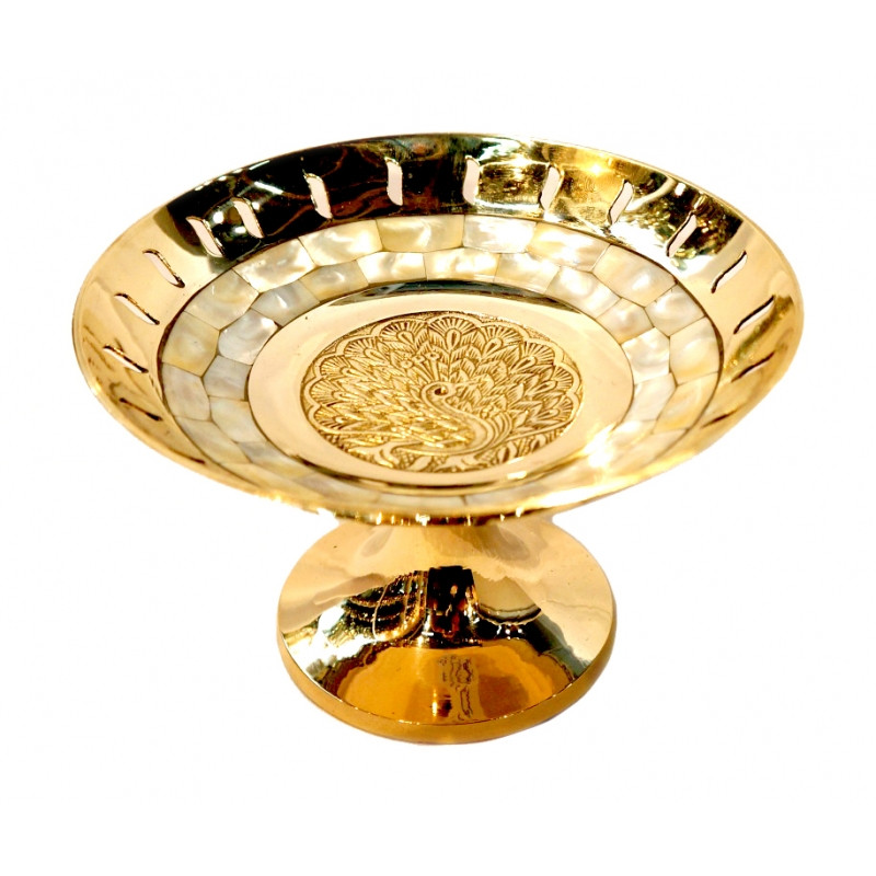 Цукерниця 1 ярус Shell жовтий метал Арт.9722