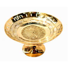 Цукерниця 1 ярус Shell жовтий метал Арт.9721