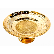 Цукерниця 1 ярус Shell жовтий метал Арт.9720