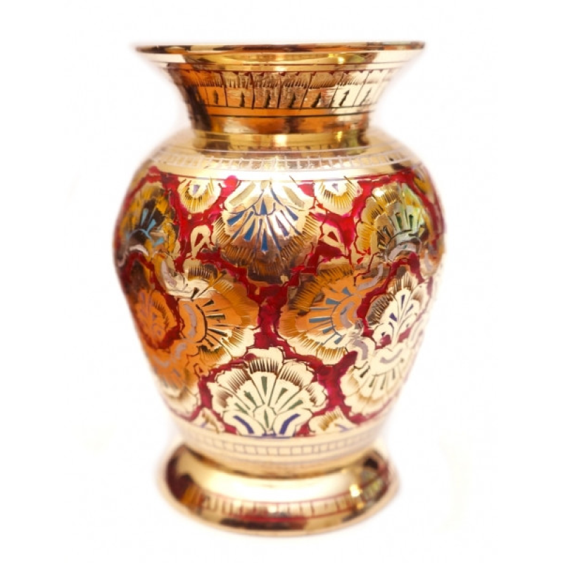 Ваза жовтий метал Арт.5664 Червона