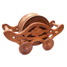 Набір 6 підставок під гаряче з червоного дерева Візок