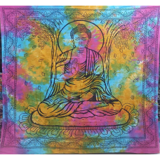 Покривало двоспальне Будда кольорове