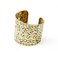 Браслет Скоба Чеканка різнобічний жовтий метал