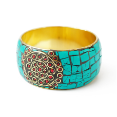 Браслет кільце інкрустація натуральним камінням