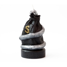 Свічка змія на грошовому мішку Чорна