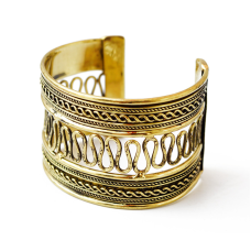Браслет Скоба Змійка жовтий метал