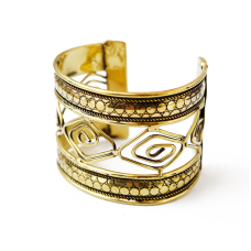 Браслет Скоба Ромби жовтий метал