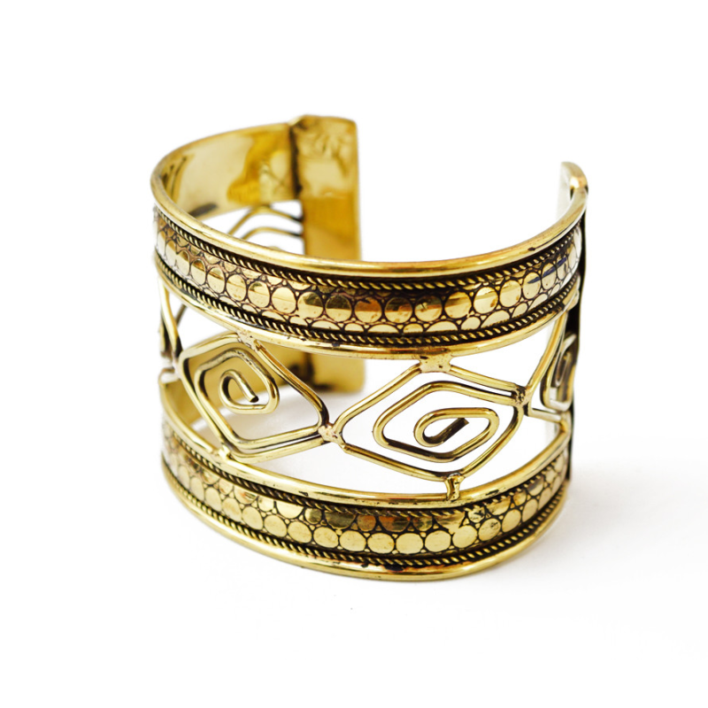 Браслет Скоба Ромби жовтий метал