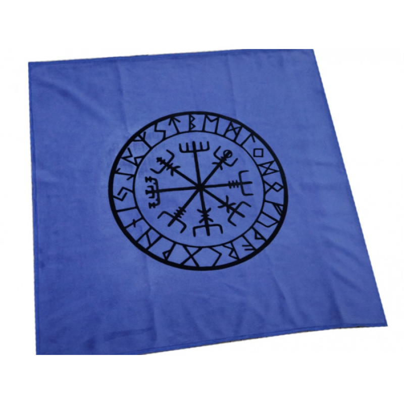 Скатертина рунична бархатна Шолом жаху блакитна