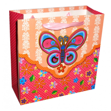 Пакет подарунковий Метелик Персиковий + Червоний