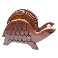 Набір 6 підставок під гаряче з червоного дерева Черепаха