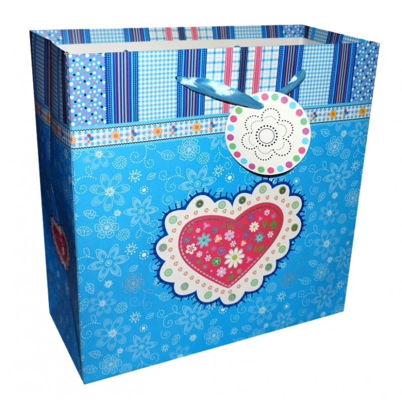 Пакет подарунковий Аплікація Блакитний Пакет подарунковий Аплікація Блакитний