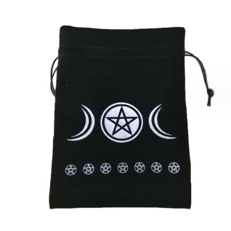 Мішечок для карт Таро “Фази Місяця“ чорний