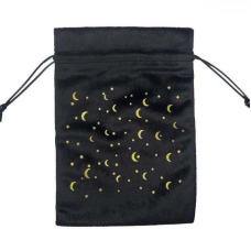 Мішечок для карт Таро “Місяць і зірки“ чорний