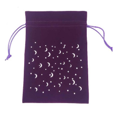 Мішечок для карт Таро “Місяць і зірки“ бордовий