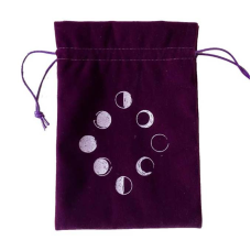 Мішечок для карт Таро “Фази Місяця“ бордовий