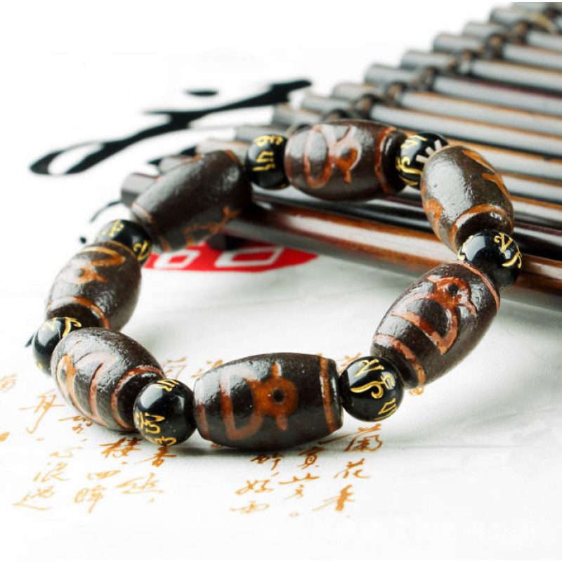 Браслет ДЗІ Бог багатства сім намистин Браслет ДЗІ Бог багатства сім намистин