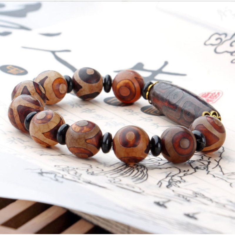 Браслет Коричнева ДЗІ 9 очей і десять на 3 ок Браслет Коричнева ДЗІ 9 очей і десять на 3 ок