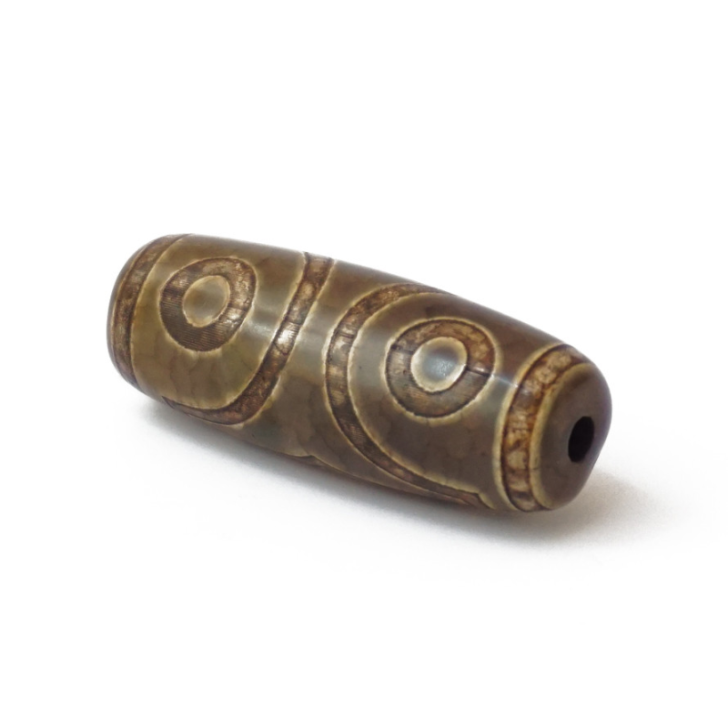 Бусина ДЗІ зелена 3 ока