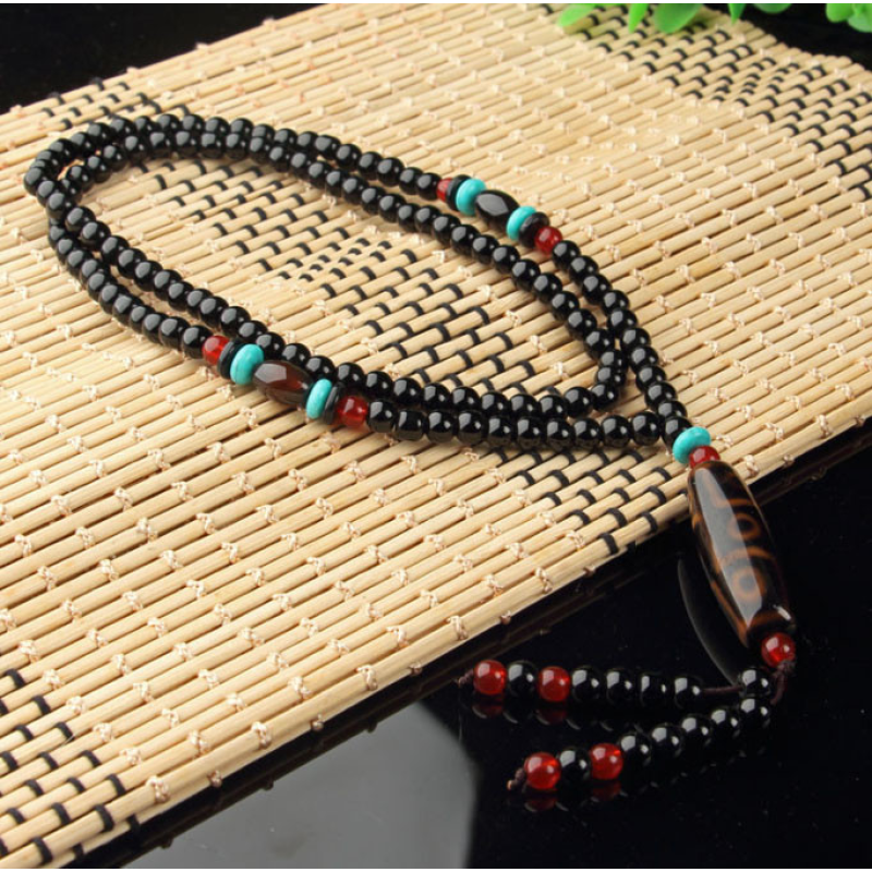 Кольє Чорно-червона ДЗІ 9 очей