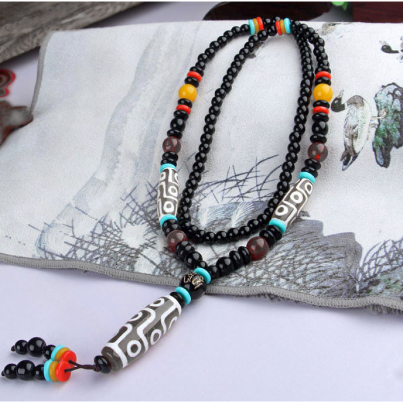 Кольє Чорна ДЗІ 9 очей і дві на 9 очей Кольє Чорна ДЗІ 9 очей і дві на 9 очей