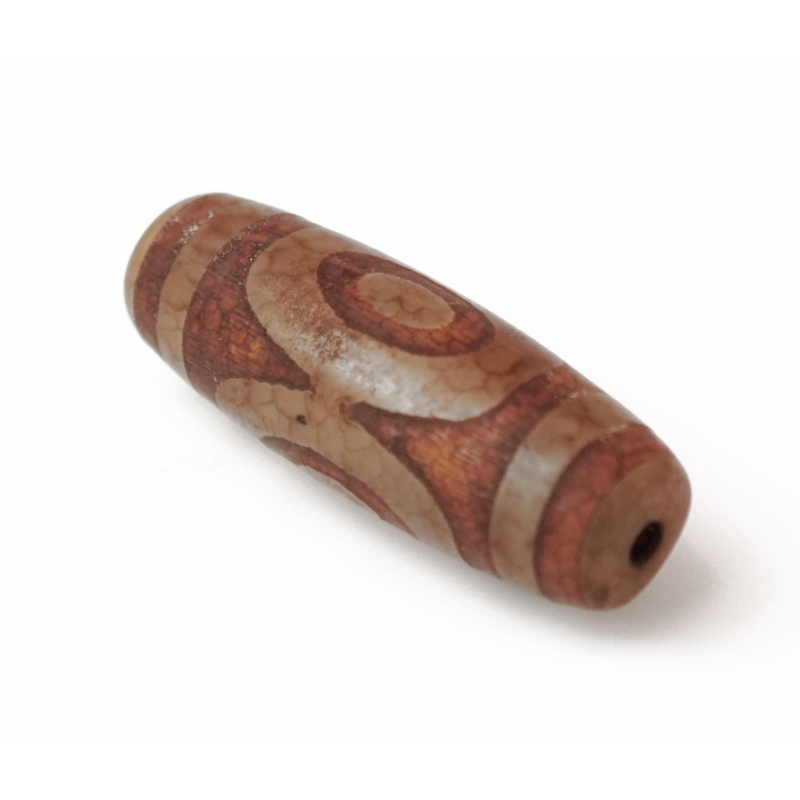 Бусина ДЗІ коричнева 3 ока