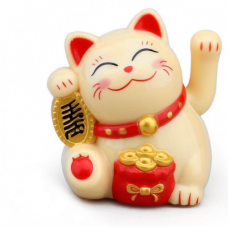 Манекі Неко на сонячній батарейці Жовтий