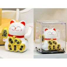 Манекі Неко на сонячній батарейці Білий