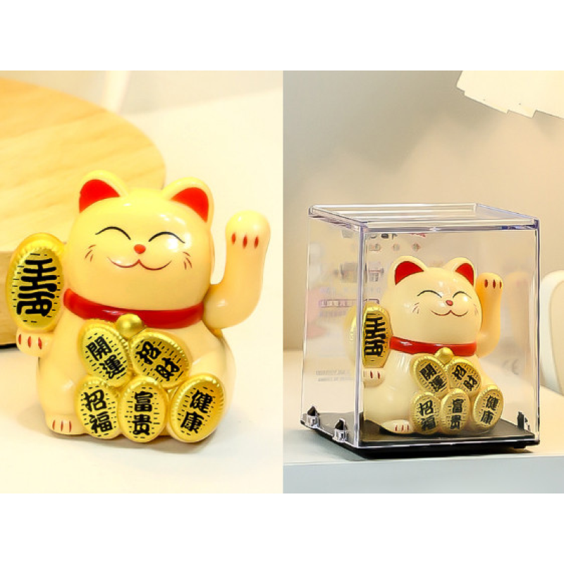 Манекі Неко на сонячній батарейці Жовтий