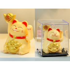 Манекі Неко на сонячній батарейці Жовтий