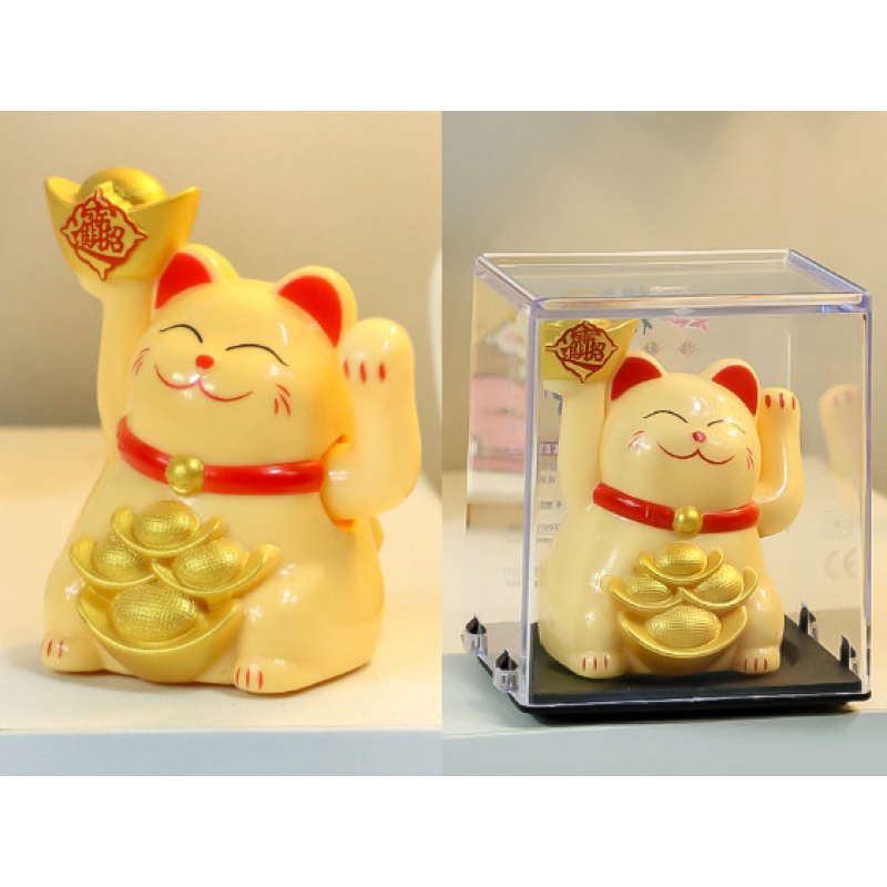 Манекі Неко на сонячній батарейці Жовтий Манекі Неко на сонячній батарейці Жовтий