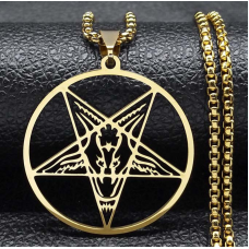 Пентакль жовтий метал з ланцюжком 60см.