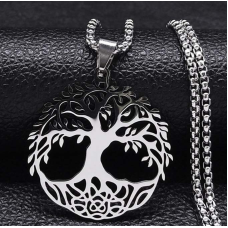 Древо Життя білий метал з ланцюжком