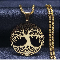 Древо Життя жовтий метал з ланцюжком