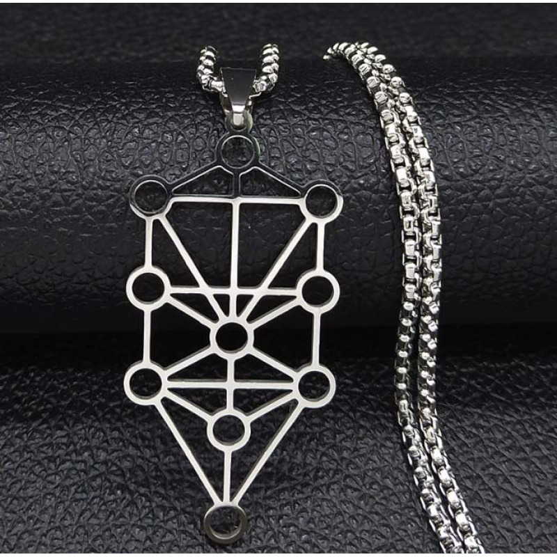 Дерево Сефірот білий метал з ланцюжком 60см.