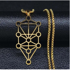 Дерево Сефірот жовтий метал з ланцюжком 60см.