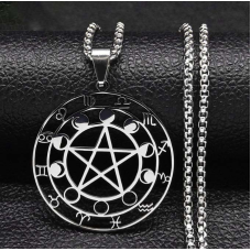 Фази місяця в зодіаку білий метал з ланцюжком 60см.