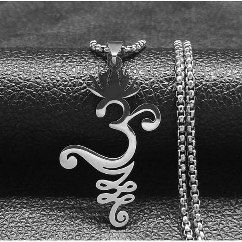 ОМ з вензелем білий метал з ланцюжком 60см.