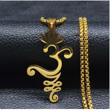 ОМ з вензелем жовтий метал з ланцюжком 60см.