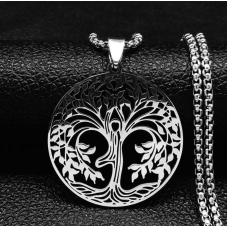 Древо Життя білий метал з ланцюжком 60см.