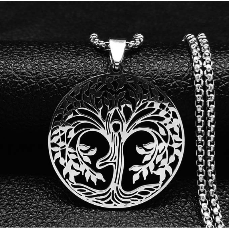 Древо Життя білий метал з ланцюжком 60см. Древо Життя білий метал з ланцюжком 60см.