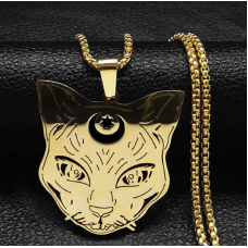 Відьмін кіт жовтий метал з ланцюжком 60см.