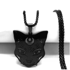 Відьмін кіт чорний метал з ланцюжком 60см.