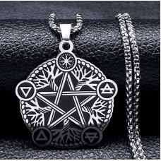 П“ять елементів білий метал з ланцюжком 60см.