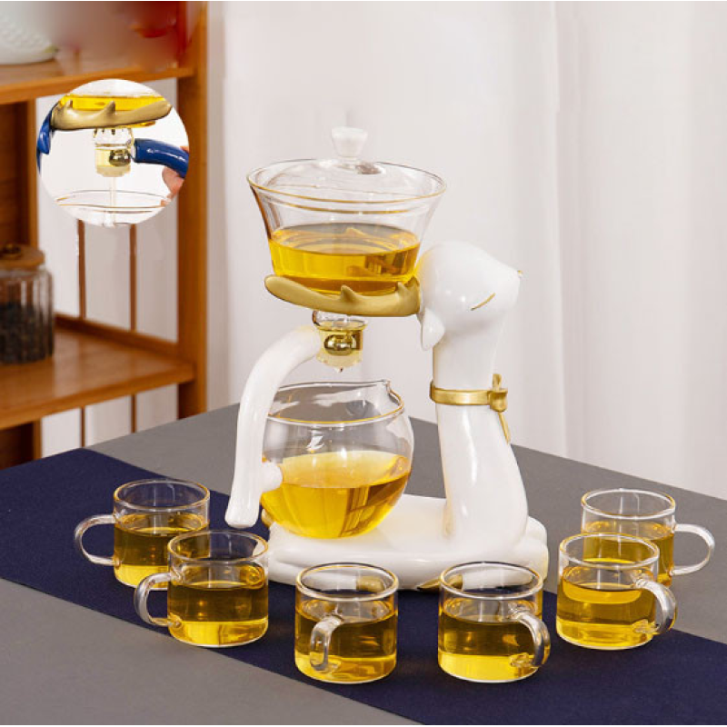 Сервіз Лінивий чай + 6 чашок Оленя білий 350мл.